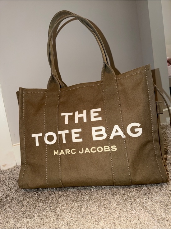 Marc Jacobs Handbags - Marc Jacobs Olive Canvas Tote with White Logo
